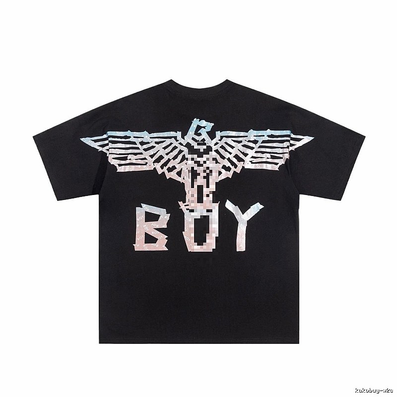 BOY Eagle Print Street Style Black Short Sleeve T-shirt