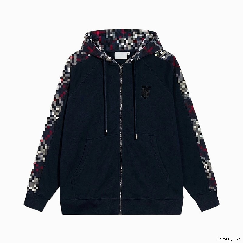 Burberry checkered fashion black coat