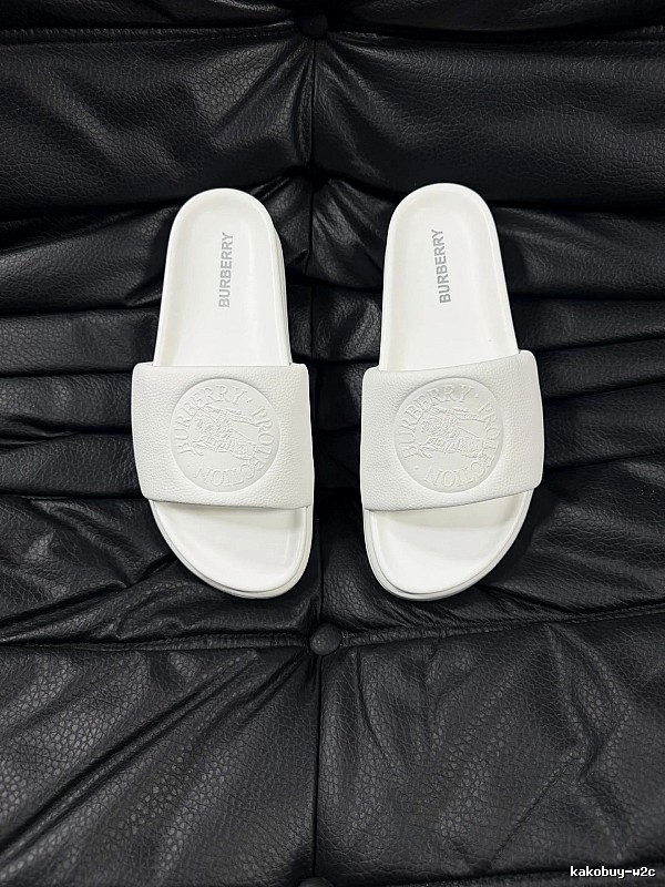 Burberry Embossed Warhorse Minimalist Style White Slides