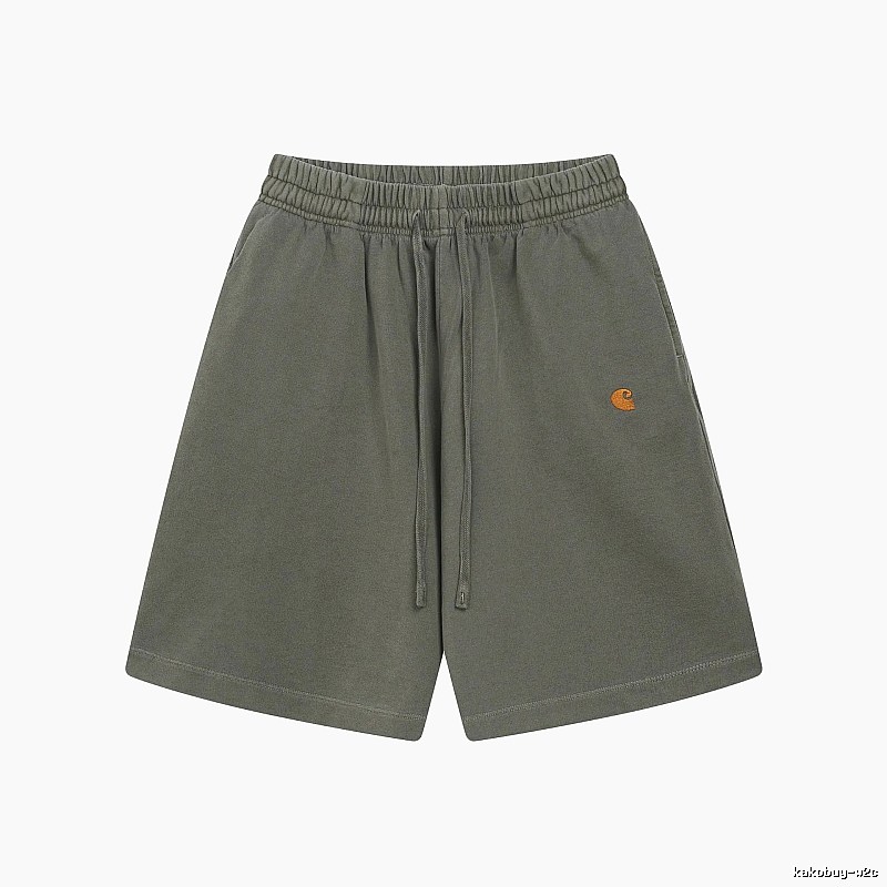 Carhartt Embroidered Workwear Style Army Green Casual Shorts