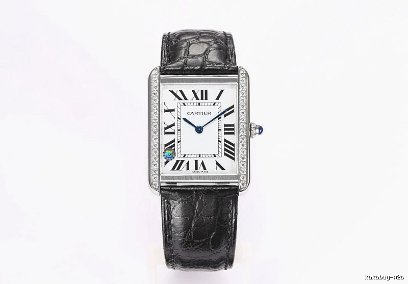 Cartier Tank-Style Dress Watch Travel Edit in Silver And Black