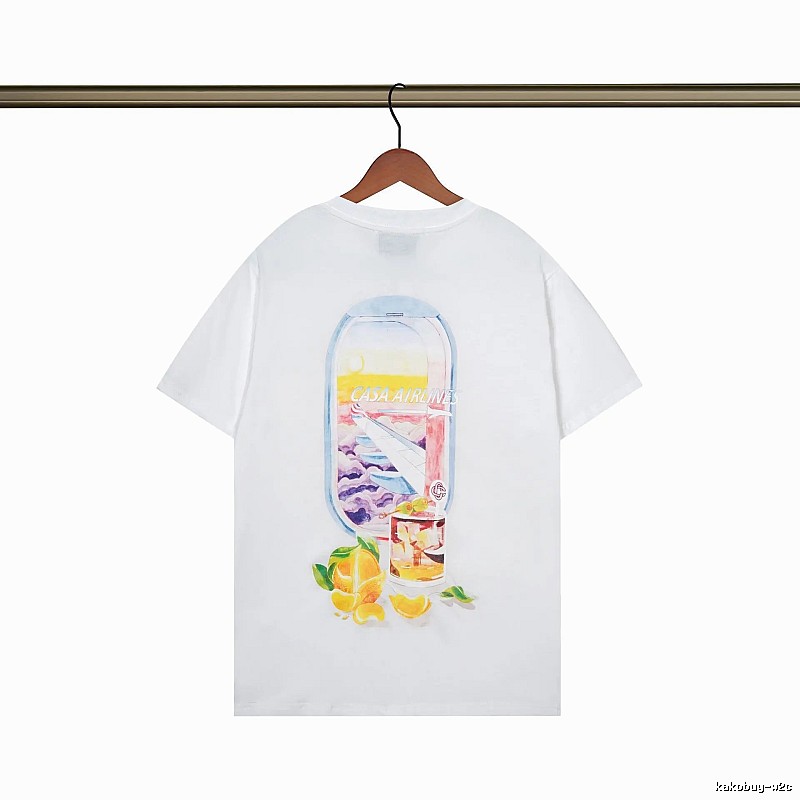 Casablanca Aviation Series Trendy Brand White T-shirt
