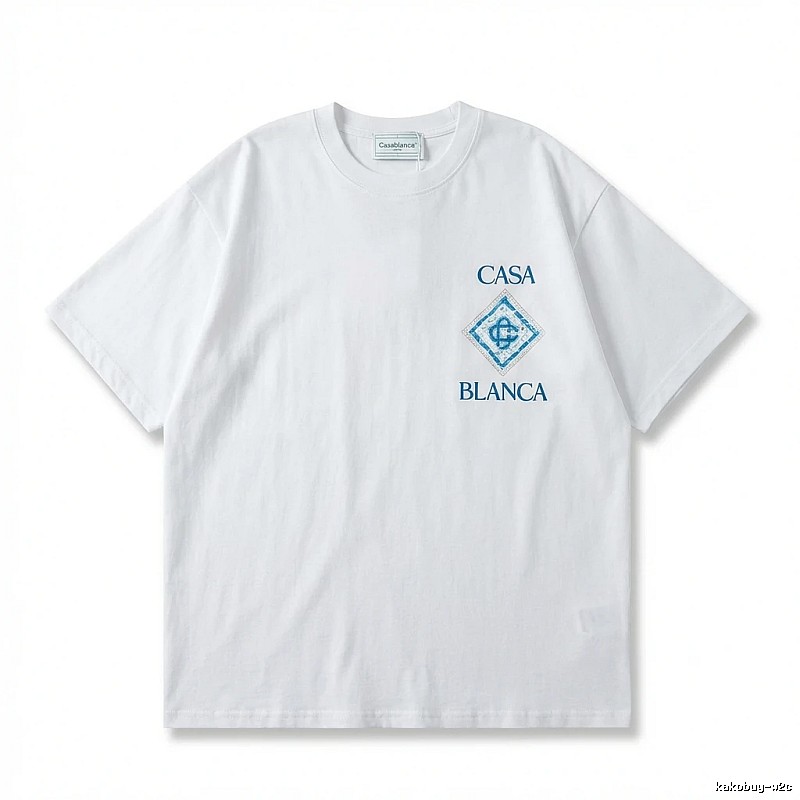 Casablanca Blue and White Minimalist Style T-shirt