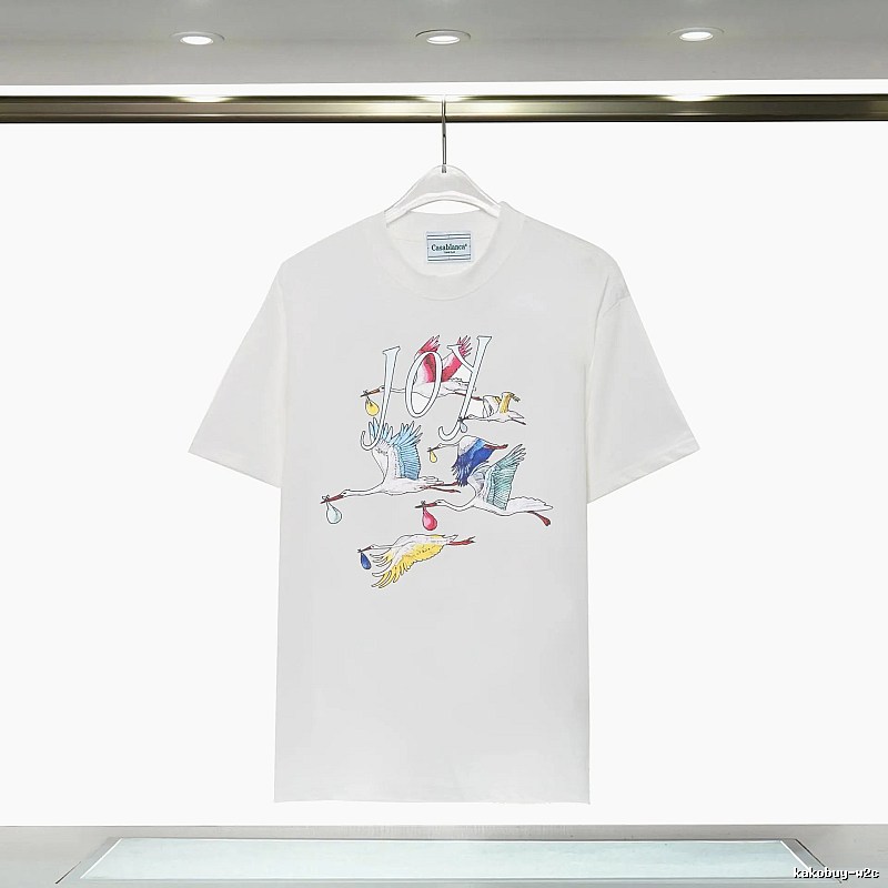 Casablanca Crane Print Wind White T-shirt