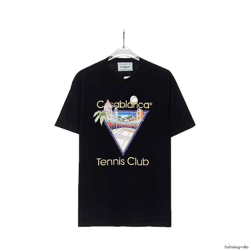 Casablanca Print Casual Black T-shirt