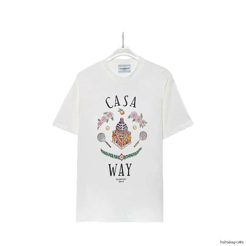 Casablanca printed casual white T-shirt