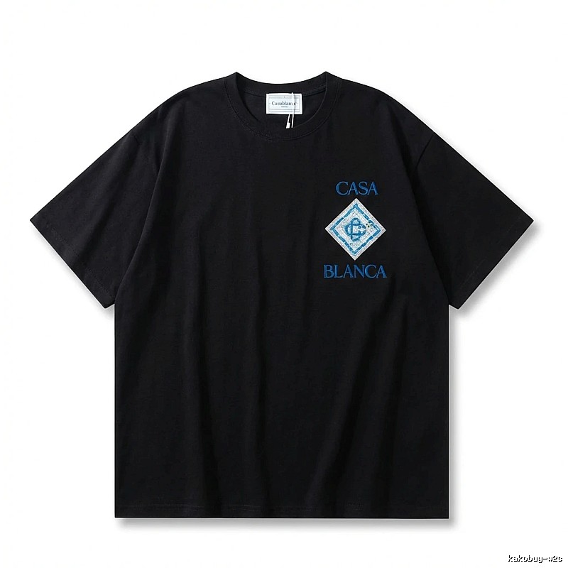 Casablanca trendy brand black short-sleeve