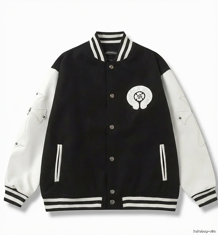 Chrome Hearts Baseball Style Black and White Jacket