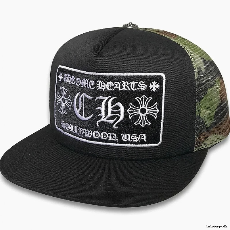 Chrome Hearts camouflage retro-style black hat