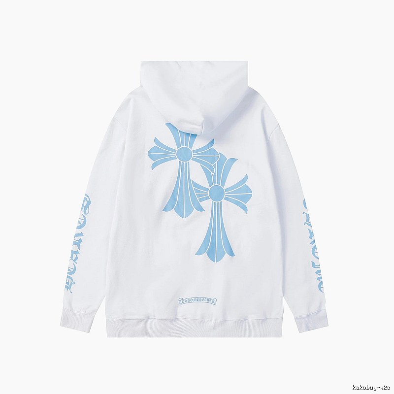 Chrome Hearts Casual Cross graphic hoodie Black Blue Cross for Streetwear Looks