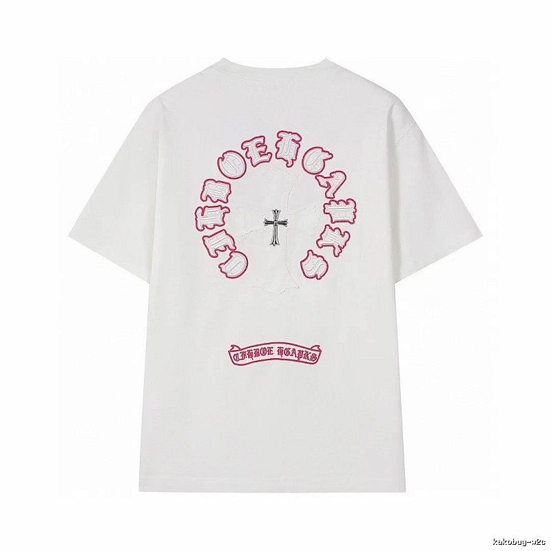 Chrome Hearts Cross Embroidered Street Style White T-Shirt