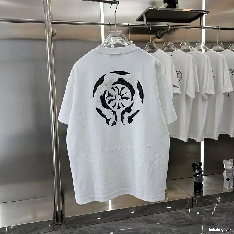Chrome Hearts Cross Print Street Style White T-Shirt