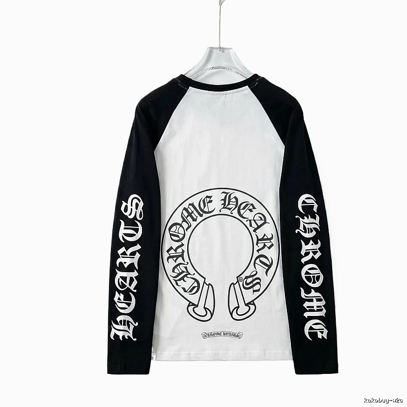 Chrome Hearts Cross Retro Style Black and White T-shirt