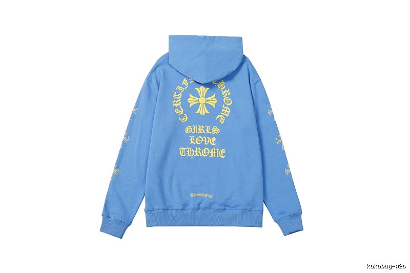 Chrome Hearts Daily Cross graphic hoodie Black Blue Cross with Visual Detail
