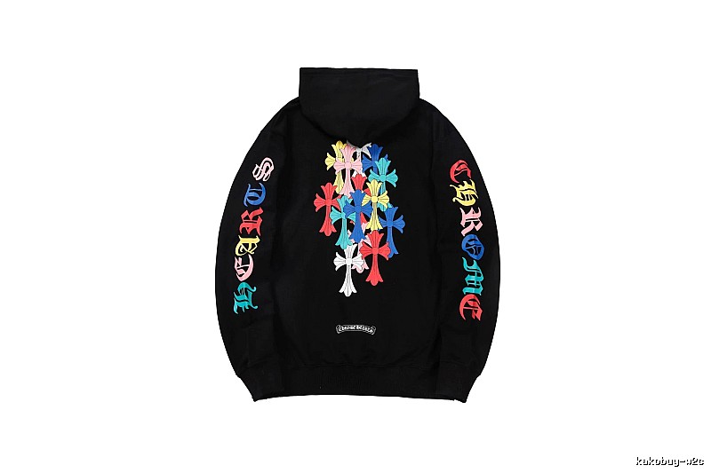 Chrome Hearts Lightweight Cross graphic hoodie Black Blue Cross for Trend Styling