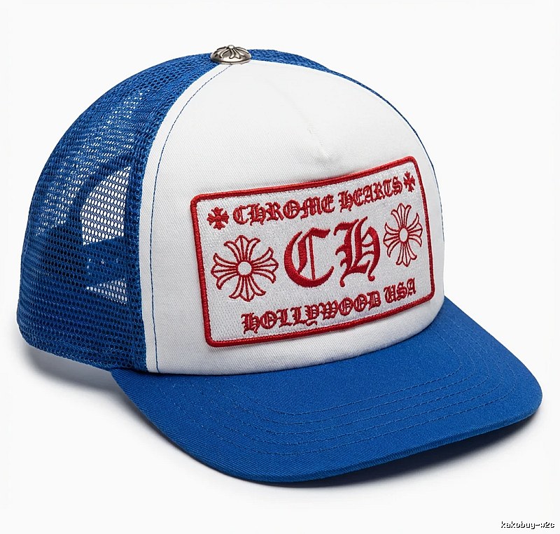 Chrome Hearts Retro Blue and White Baseball Cap