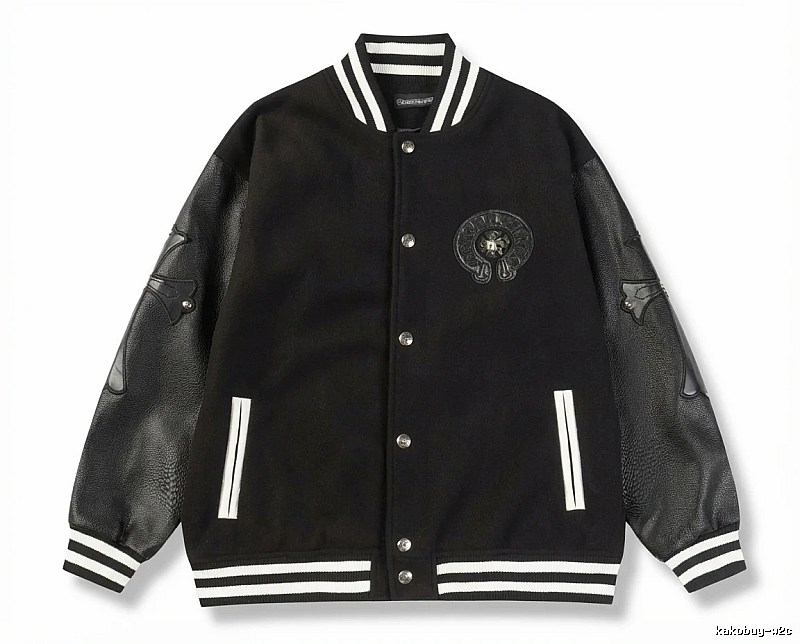 Chrome Hearts retro-style black baseball uniform.
