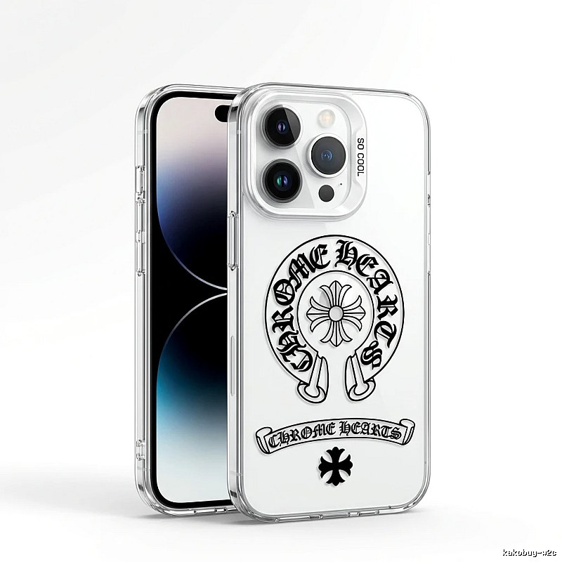 Chrome Hearts silver jewelry style transparent iPhone case
