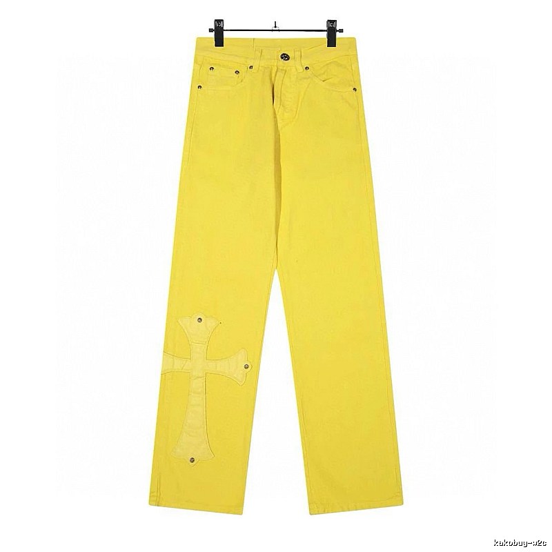 Chrome Hearts Streetwear Graphic jeans Light Denim Jeans with Logo Accent