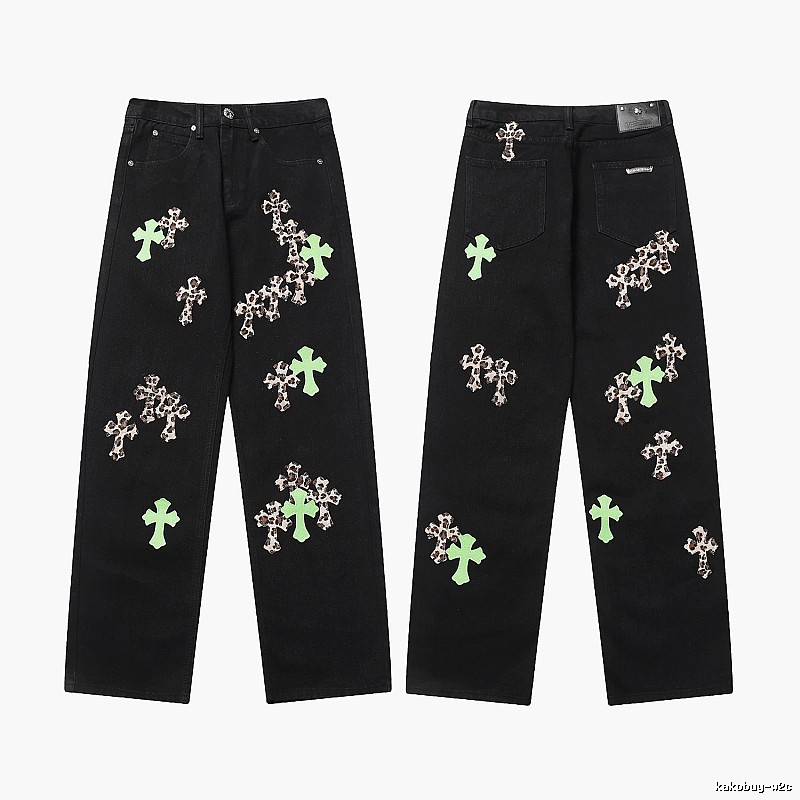 Chrome Hearts Summer Graphic jeans Light Denim Jeans with Bold Graphic