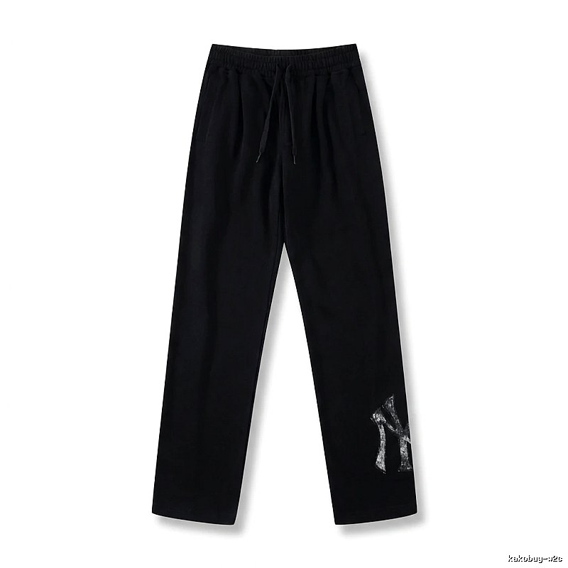 Classic trendy brand black trousers of MLB