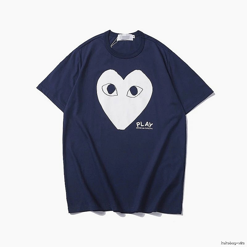 Comme des Garcons PLAY 2023-29 Blue Style 2329 Heart Logo T-Shirt Outdoor Days