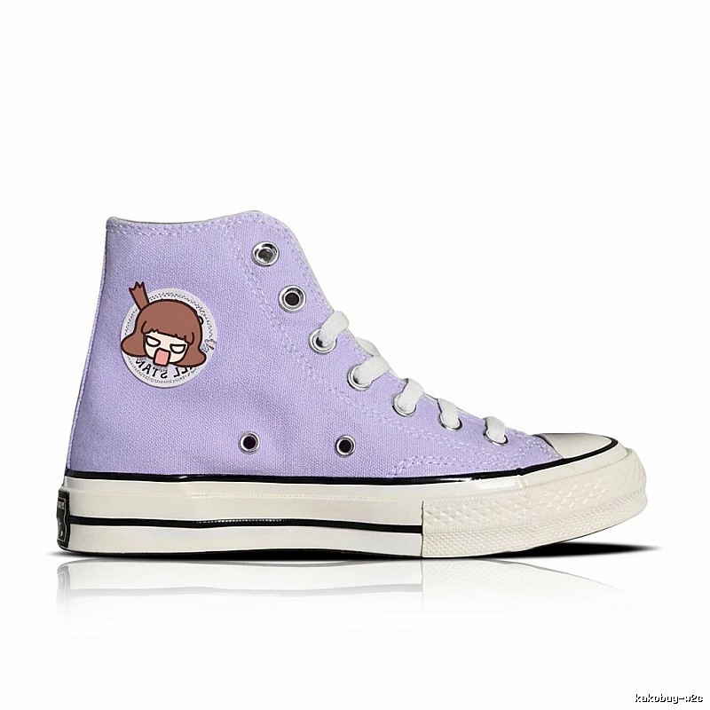 Converse cartoon-style light purple high-top shoes