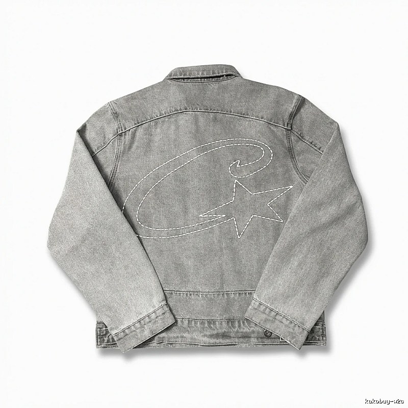 Corteiz denim retro-style grey coat