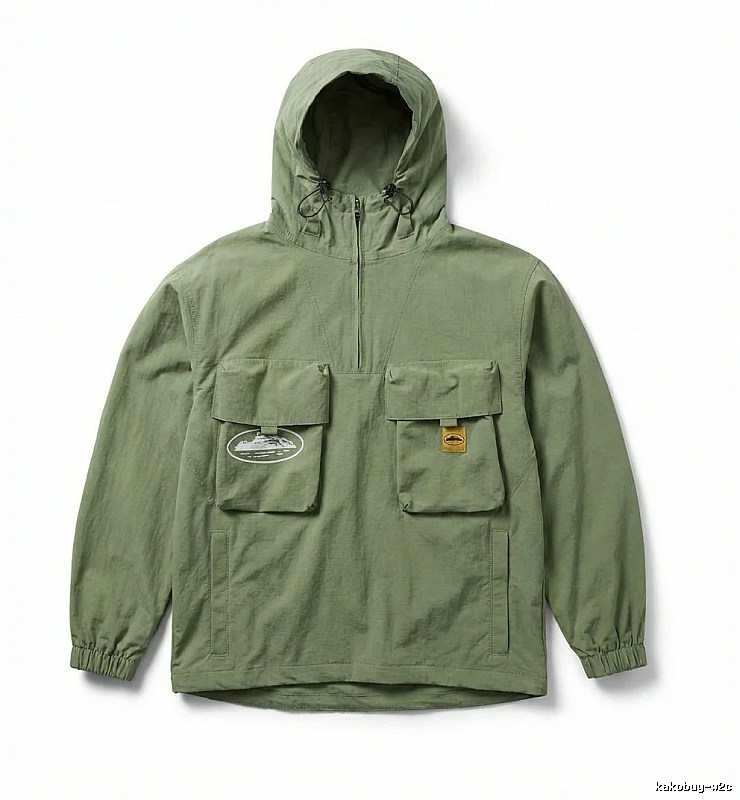 Corteiz military - style olive - green workwear jacket