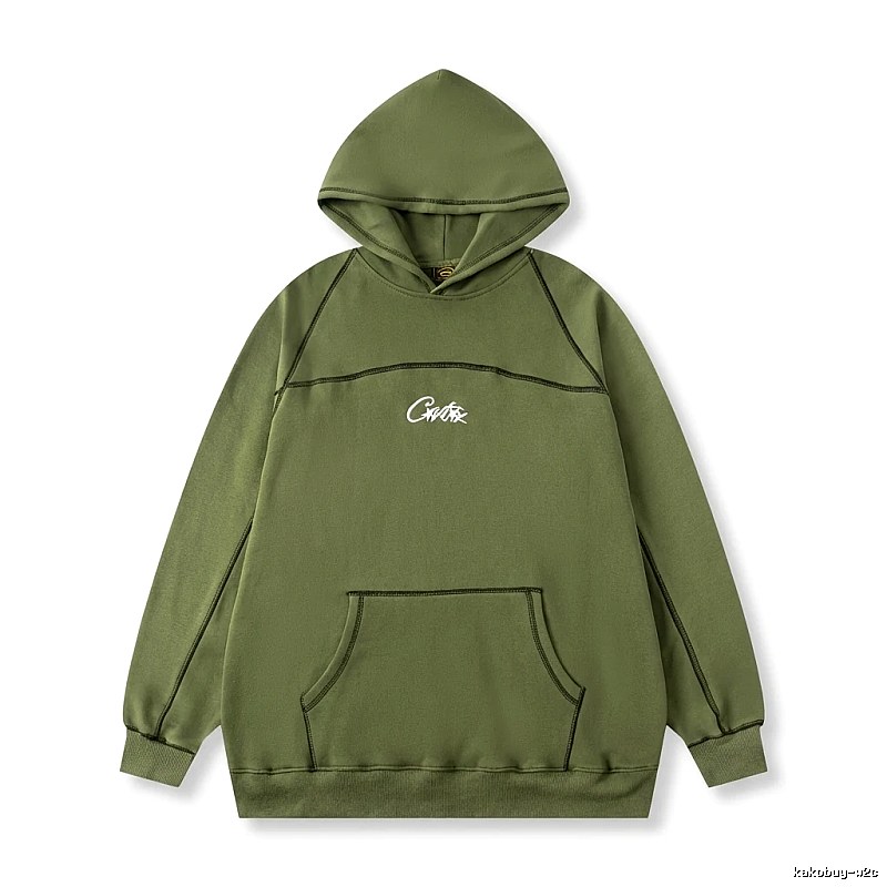 Corteiz minimalist style olive green sweatshirt