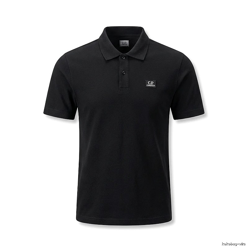 C.P. Simple Style Black Polo Shirt