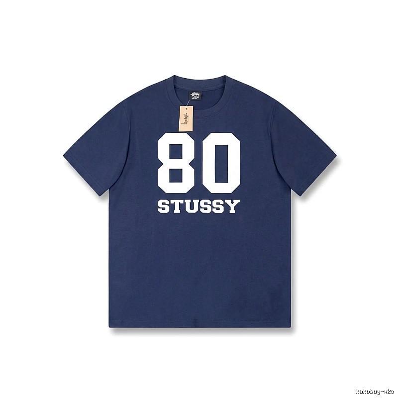 Deep blue T-shirt with Stussy digital printing
