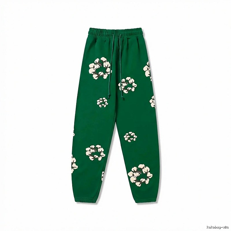 DENIM TEARS Floral Retro Green Sweatpants
