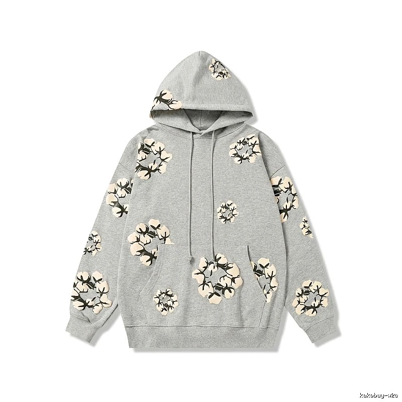 DENIM TEARS Floral Wind Grey Hoodie