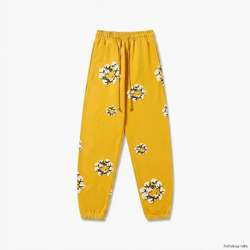 DENIM TEARS Printed Retro Yellow Sweatpants