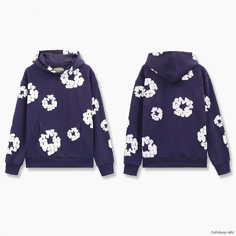 DENIM TEARS Printed Vintage Navy Blue Sweatshirt