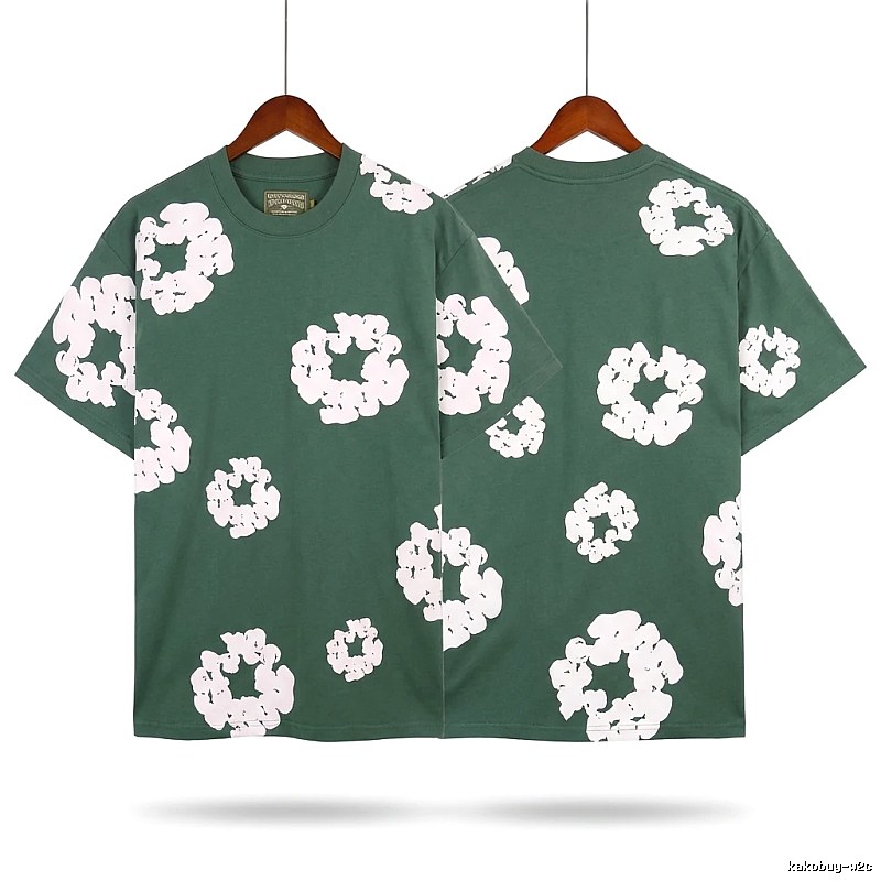 DENIM TEARS retro-style green short-sleeve