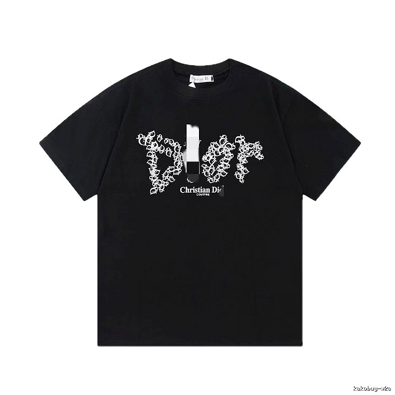 Dior Combined Print Trendy Black Short-sleeve T-Shirt
