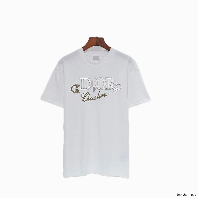 Dior Embroidered Light Luxury Style White Short-sleeve T-shirt