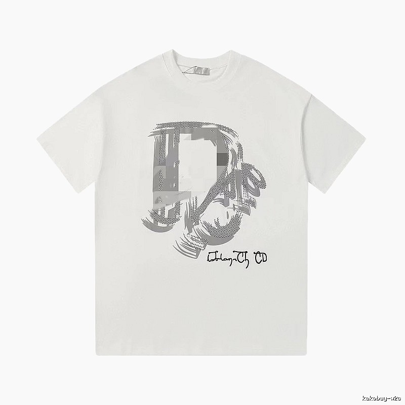 Dior Graffiti Collection Trendy & Cool Style White Short-sleeve T-shirt