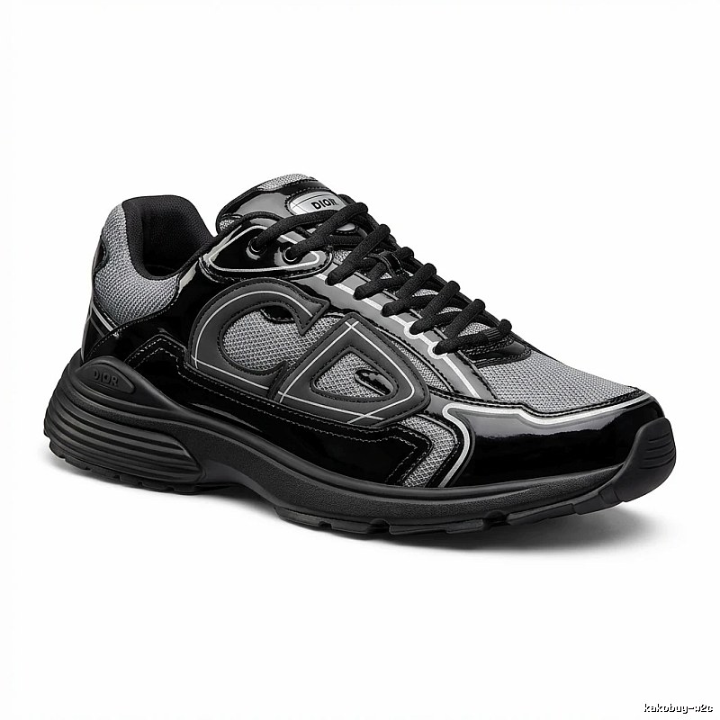 Dior retro-style black and grey sports shoes