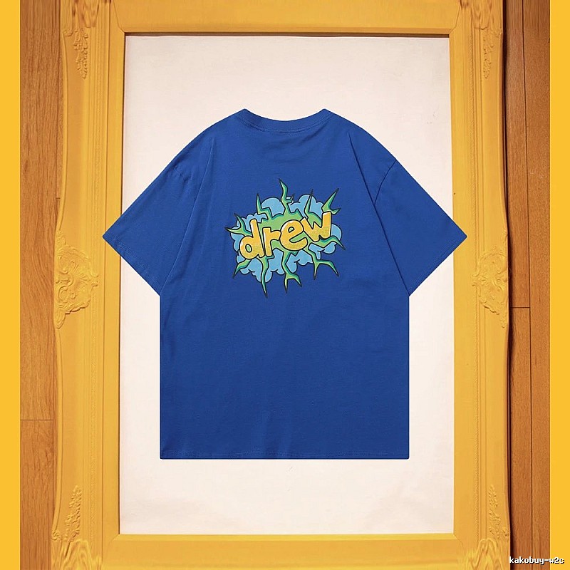 DREW Explosion Print Street Style Blue T-Shirt