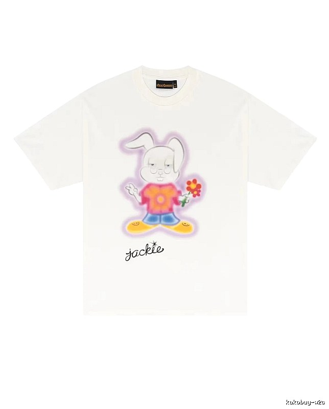 DREW Rabbit Graffiti Cool Trendy Off-white T-shirt