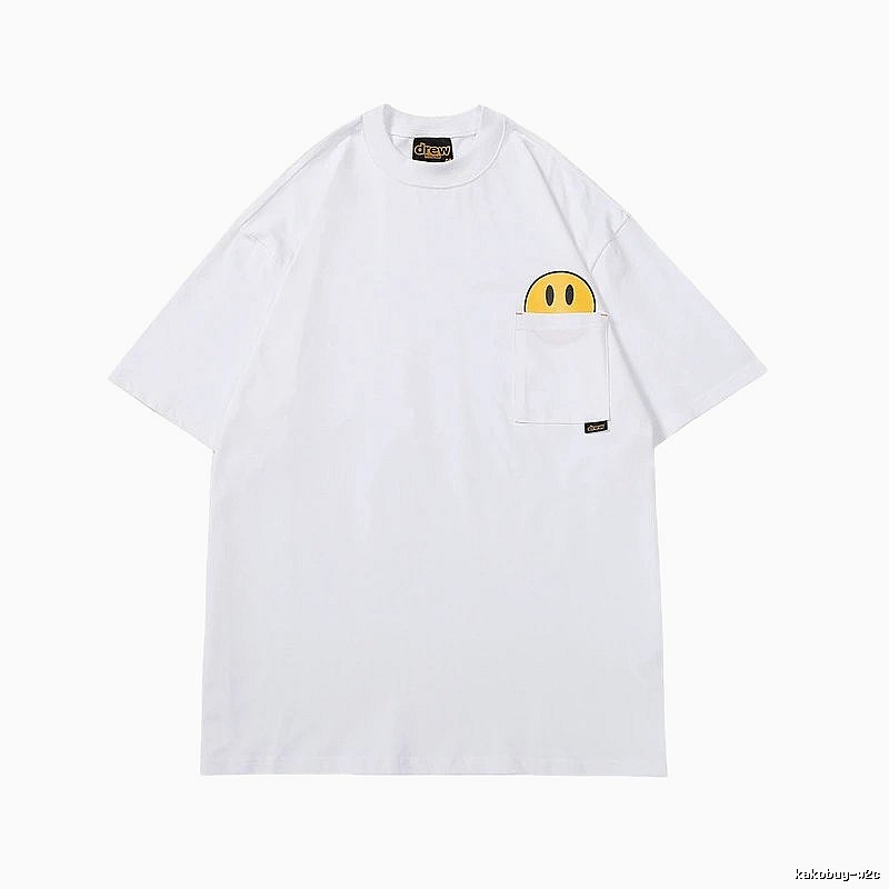 DREW Smiley Face Series Street Style White T-Shirt