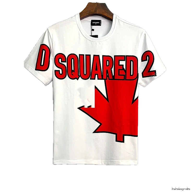 DSQUARED2 Maple Print Street Style White Short-sleeve T-shirt