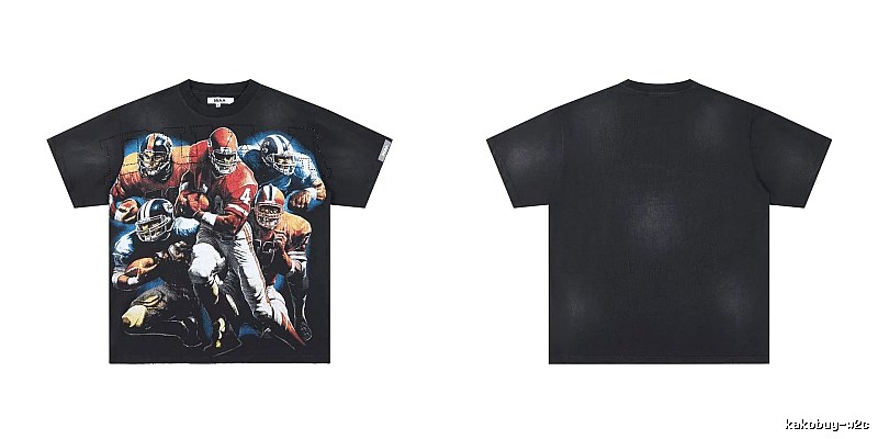 DUAA Rugby Print Retro Black T-Shirt