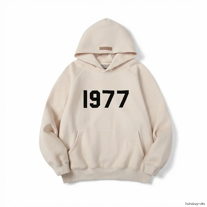 ESSENTIALS 1977 Series Minimalist Style Beige Hoodie