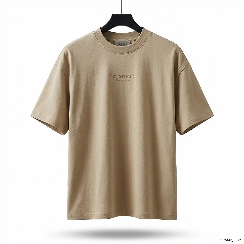 ESSENTIALS Basic Khaki Short Sleeve