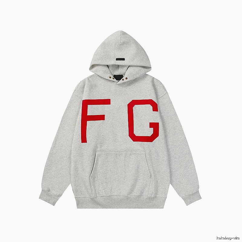 ESSENTIALS FG Alphabet Wind Grey Hoodie