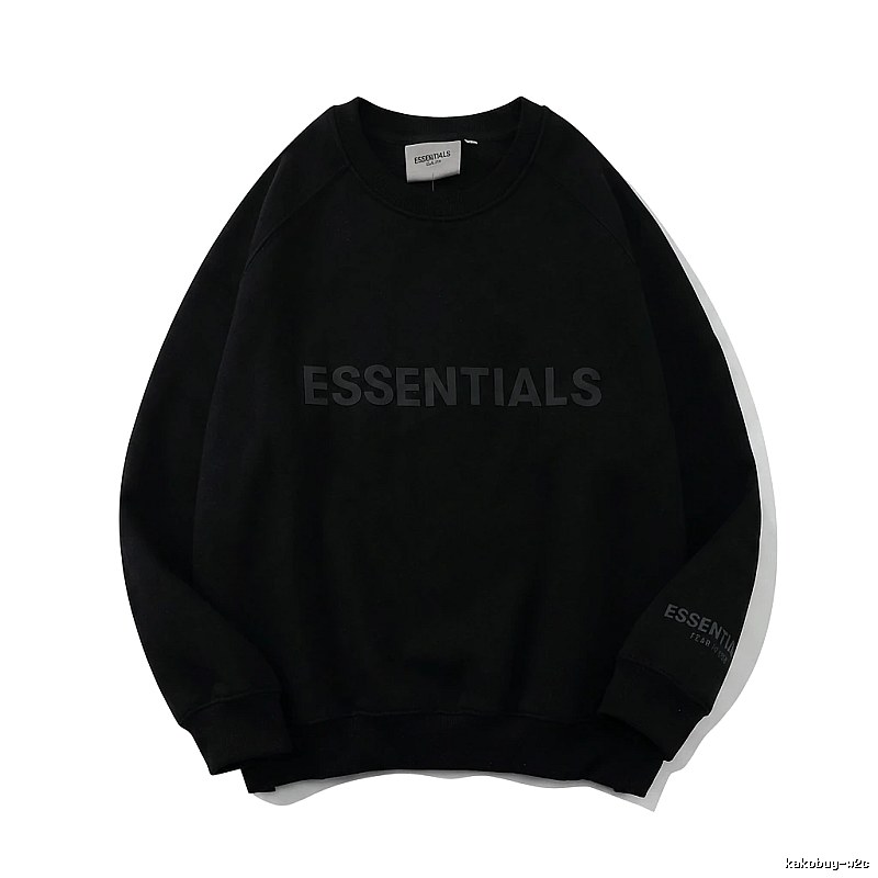 ESSENTIALS minimalist style black sweatshirt